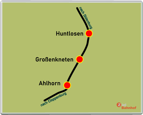 Huntlosen Großenkneten Ahlhorn nach Cloppenburg nach Oldenburg