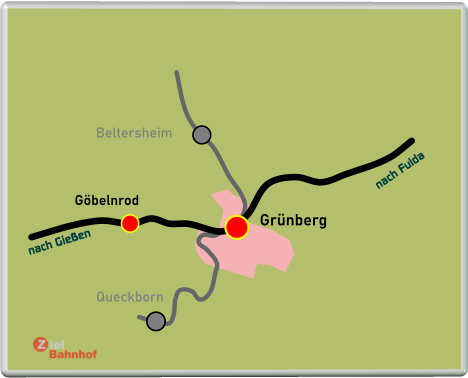 Grünberg Göbelnrod Beltersheim Queckborn nach Fulda nach Gießen